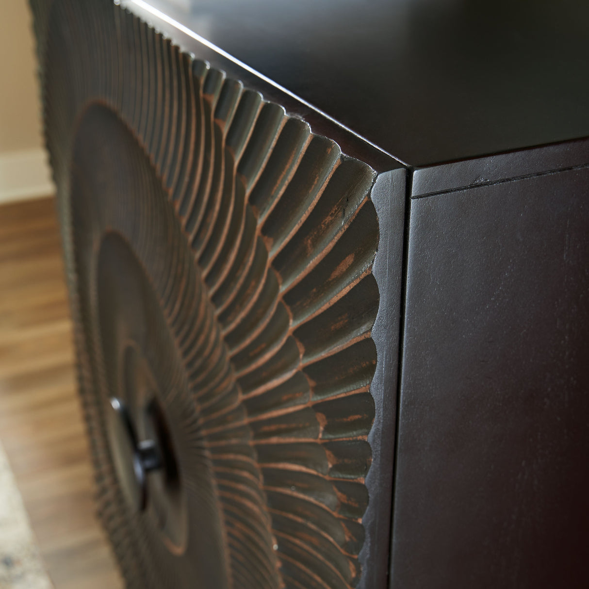 Fosterman - Distressed Black - Accent Cabinet by Signature Design by Ashley® | Bel Furniture