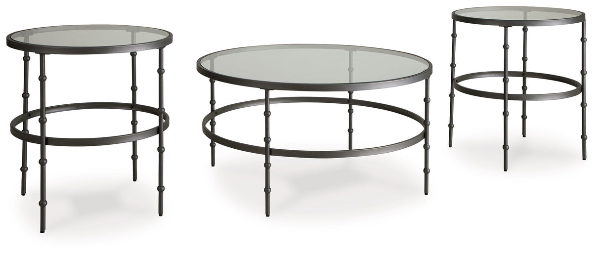 Kellyco - Gunmetal - Occasional Table Set (Set of 3) by Signature Design by Ashley® | Bel Furniture