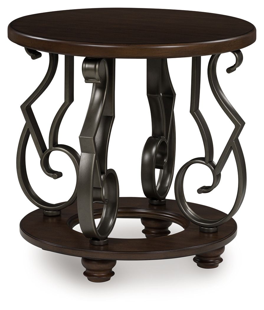 Frallyn - Dark Brown - Round End Table by Signature Design by Ashley® | Bel Furniture