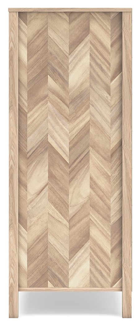 Battelle - Tan - Five Drawer Chest by Signature Design by Ashley® | Bel Furniture