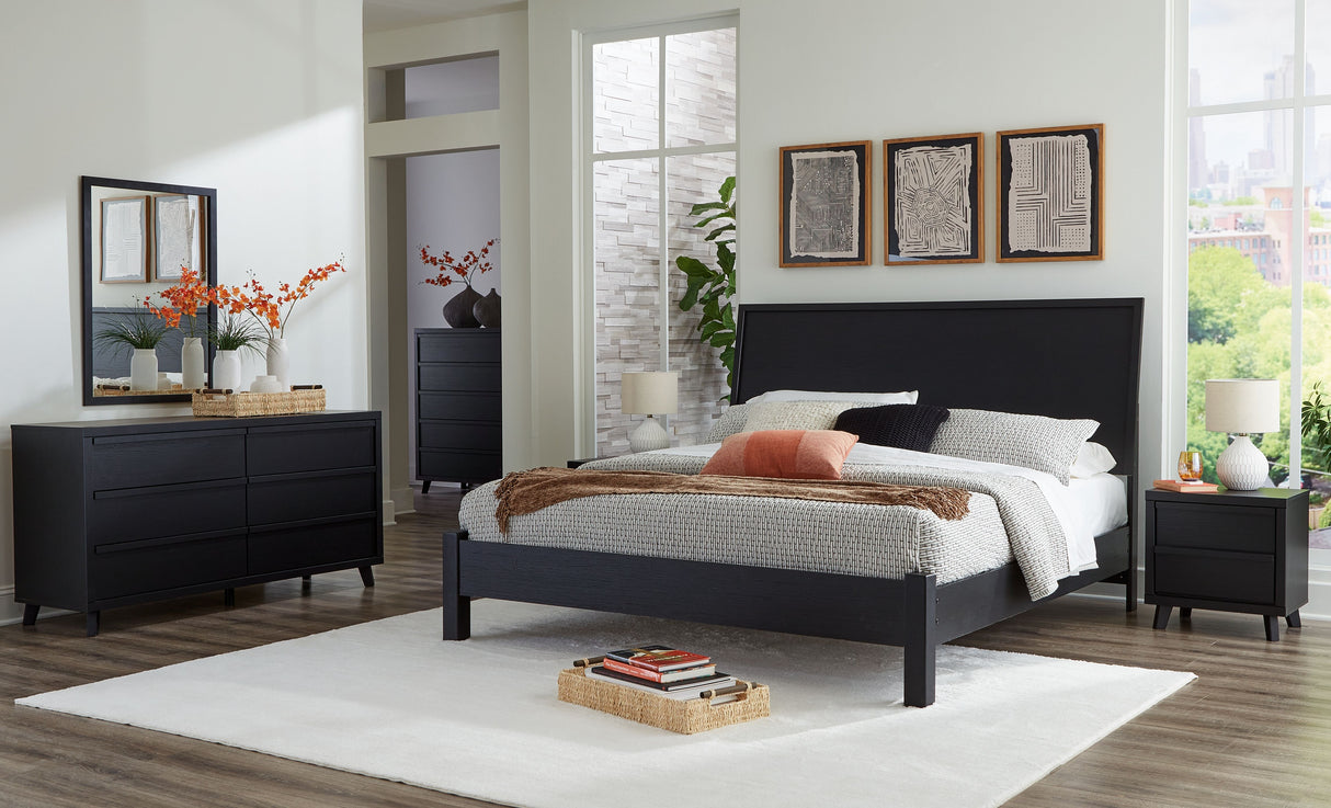 Danziar - Panel Bed With Low Footboard Set Black King by Signature Design by Ashley® | Bel Furniture