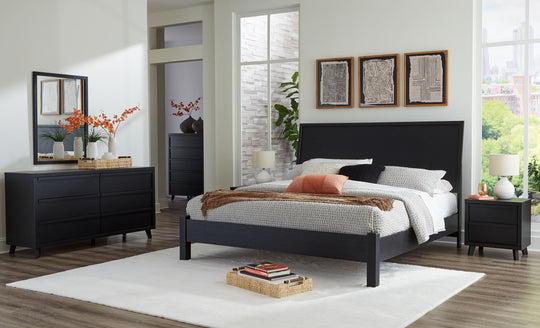 Danziar - Panel Bed With Low Footboard Set Black King by Signature Design by Ashley® | Bel Furniture
