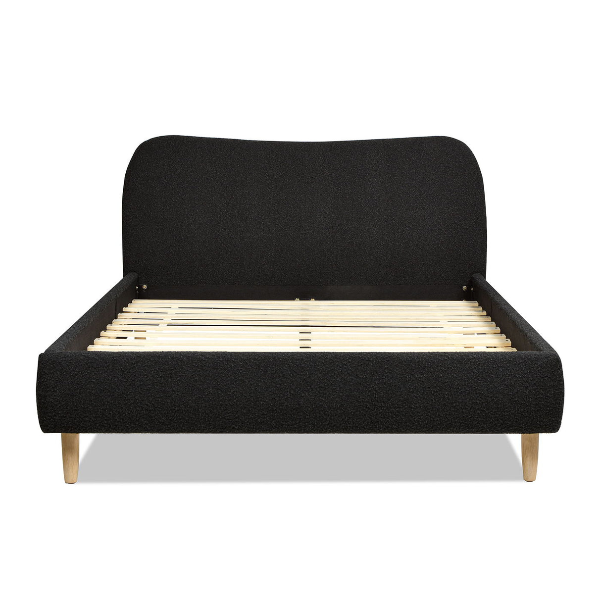 Roman - Curved Headboard Upholstered Platform Bed by Jennifer Taylor Home | Bel Furniture