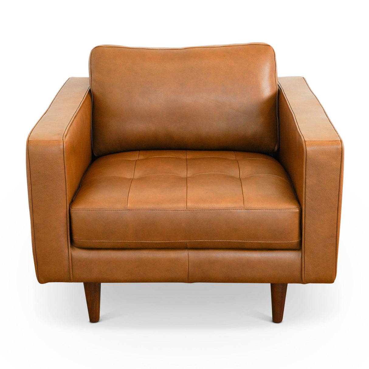 Catherine - Leather Lounge Chair Leather - Brown / Tan by Ashcroft Furniture | Bel Furniture