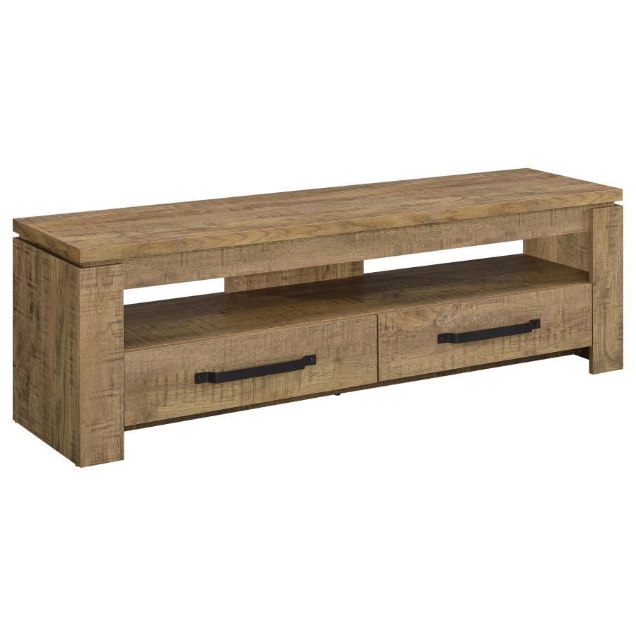 Elkton - 2-Drawer Engineered Wood 59" TV Stand Light Brown by CoasterEssence | Bel Furniture