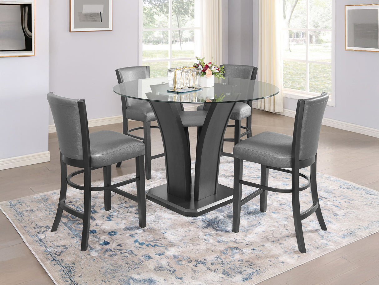 Camelia - Counter Dining Room Set Dark Gray 5 Pc. Table, 4 Chairs by Crown Mark | Bel Furniture