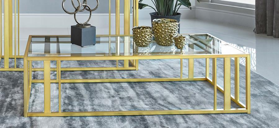 Adri - Rectangular Glass Top Coffee Table by Coaster Fine Furniture | Bel Furniture
