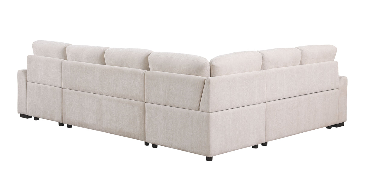 Nyhan - Upholstered Corner Sectional With Pull Out Loveseat And Storaged Chaise by Cynthia's Furniture | Bel Furniture
