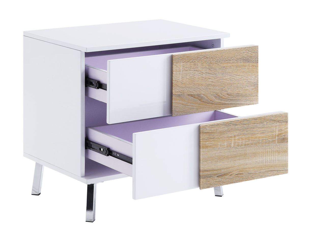 Verux - High Gloss End Table - White by Urban Nest | Bel Furniture