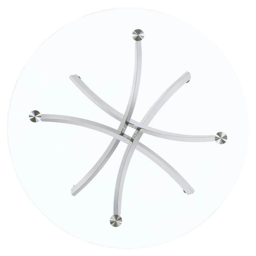 Beckham - Round Glass Top Dining Table by CoasterEveryday | Bel Furniture