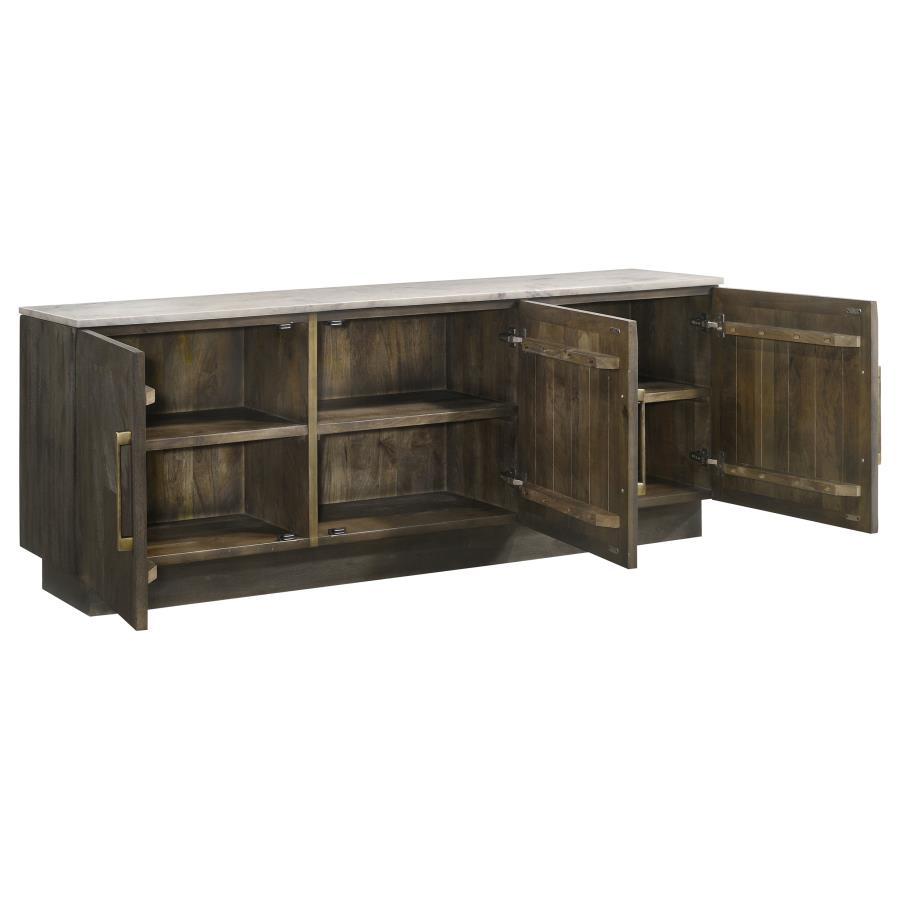 Dennis - 3 Door Marble Top Sideboard Buffet - Tobacco Gray by Coaster Fine Furniture | Bel Furniture