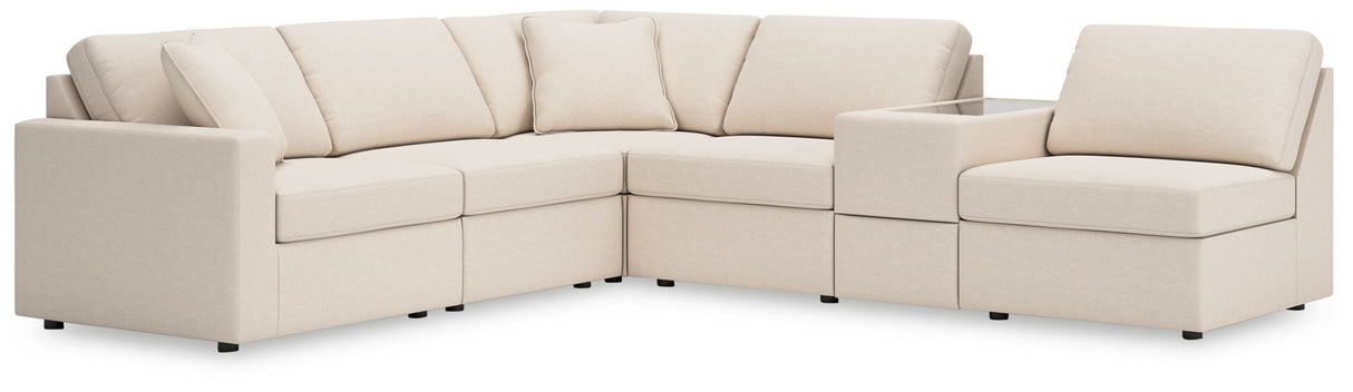 Modmax - Oyster - Sectional White 6 Pc. Sectional With Storage Console And 3 Armless Chairs by Signature Design by Ashley® | Bel Furniture