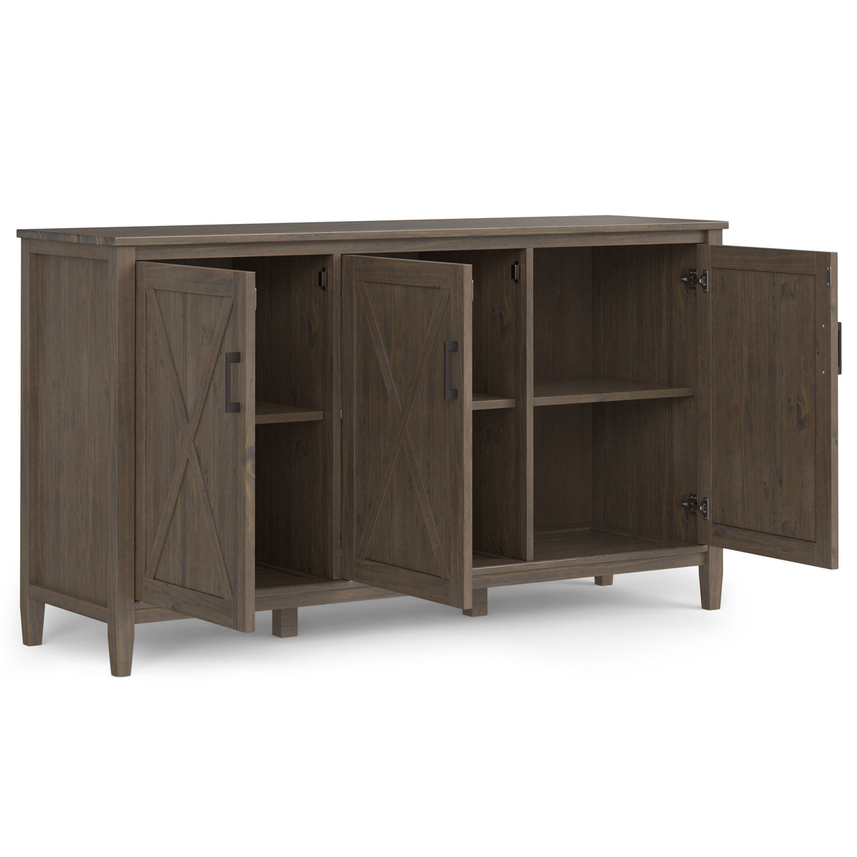 Ela - Wide Storage Cabinet - Smoky Brown by Simpli-Home | Bel Furniture