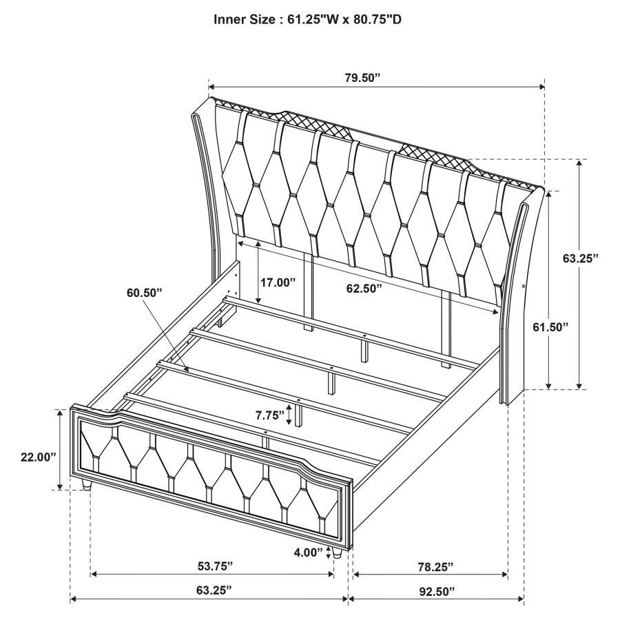 Lorient - LED Upholstered Bed