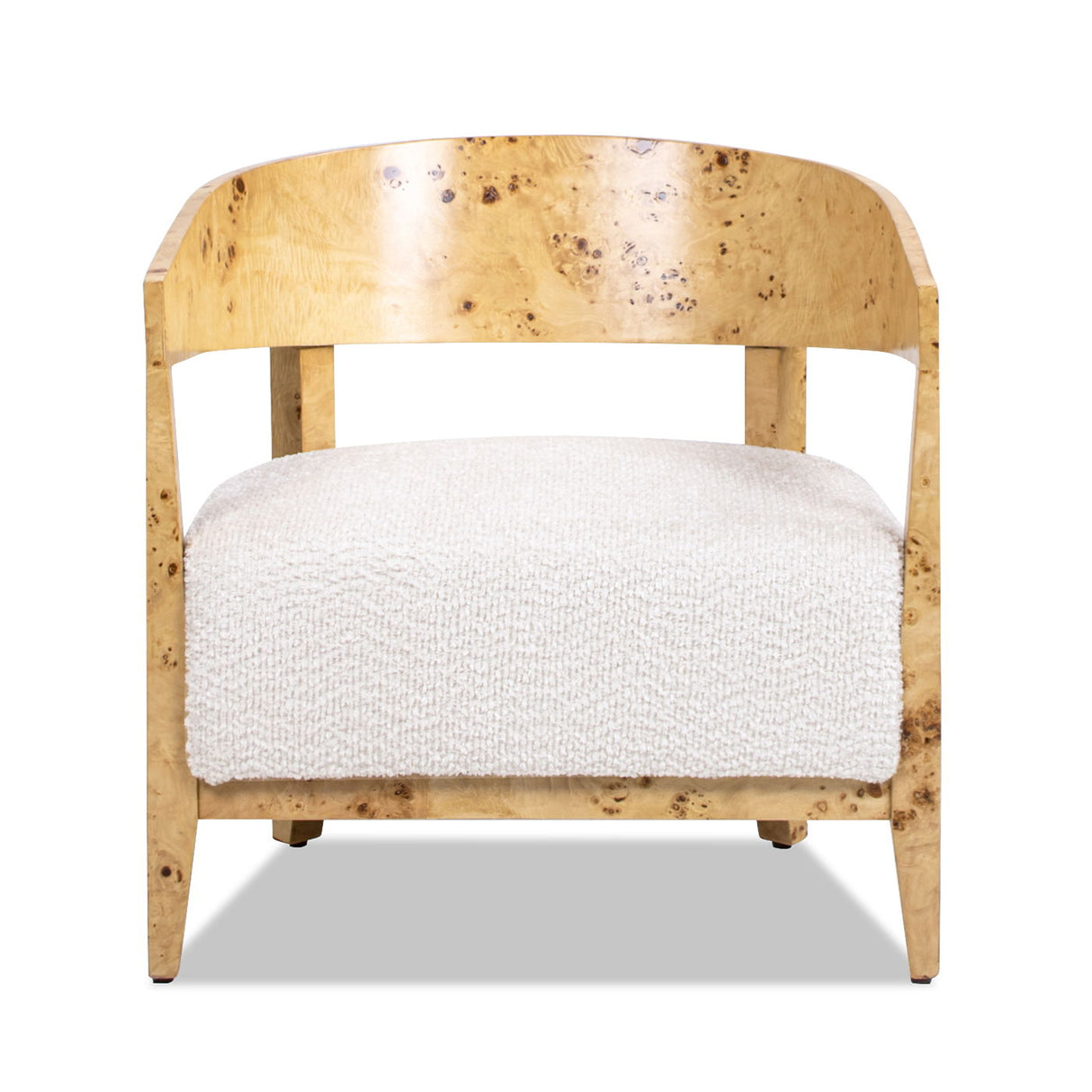 Madrid - Burl Barrel Accent Arm Chair - Seashell White by Jennifer Taylor Home | Bel Furniture