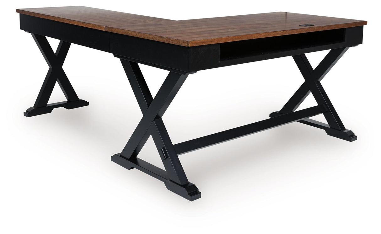 Wildenauer - Brown / Black - Home Office Desk And Return by Signature Design by Ashley® | Bel Furniture