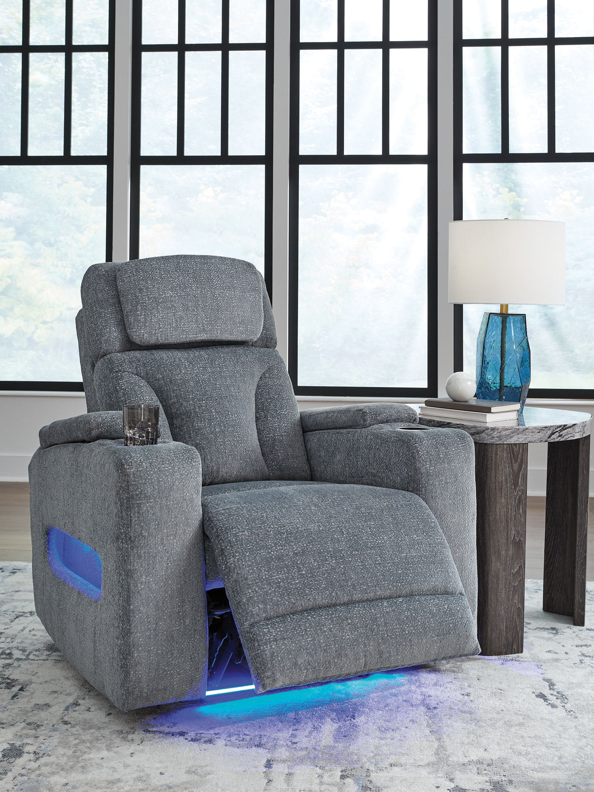 Studio Cave - Steel - Power Recliner by Signature Design by Ashley® | Bel Furniture