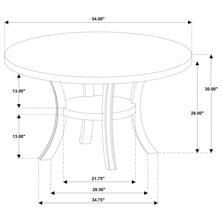 Judd - Round Dining Wood Table With Shelf - Pearl White by Coaster Fine Furniture | Bel Furniture