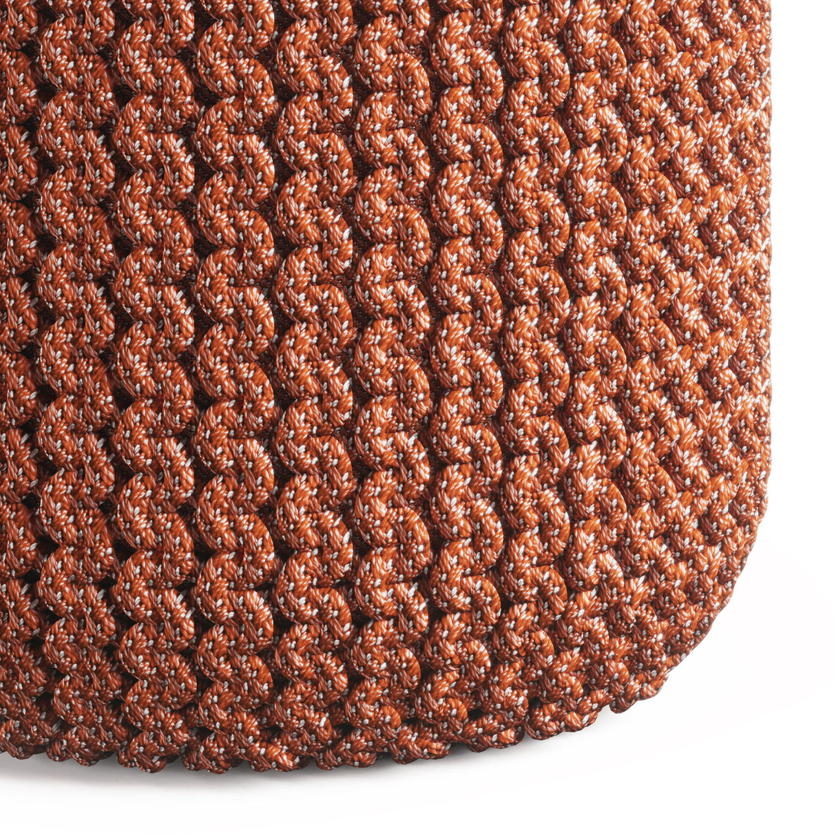 Wynne - Round Knitted Outdoor / Indoor Pouf - Orange by Simpli-Home | Bel Furniture