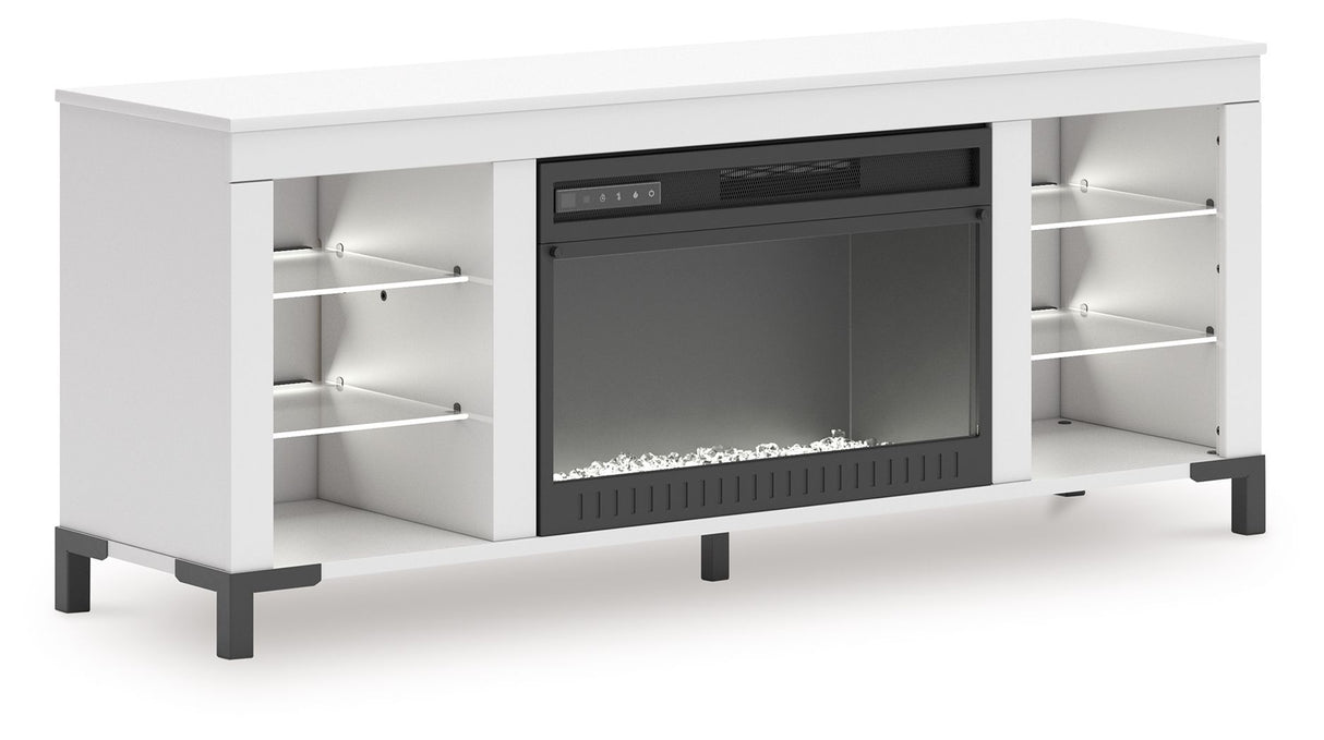 Brollevi - White - TV Stand With Fireplace by Signature Design by Ashley® | Bel Furniture