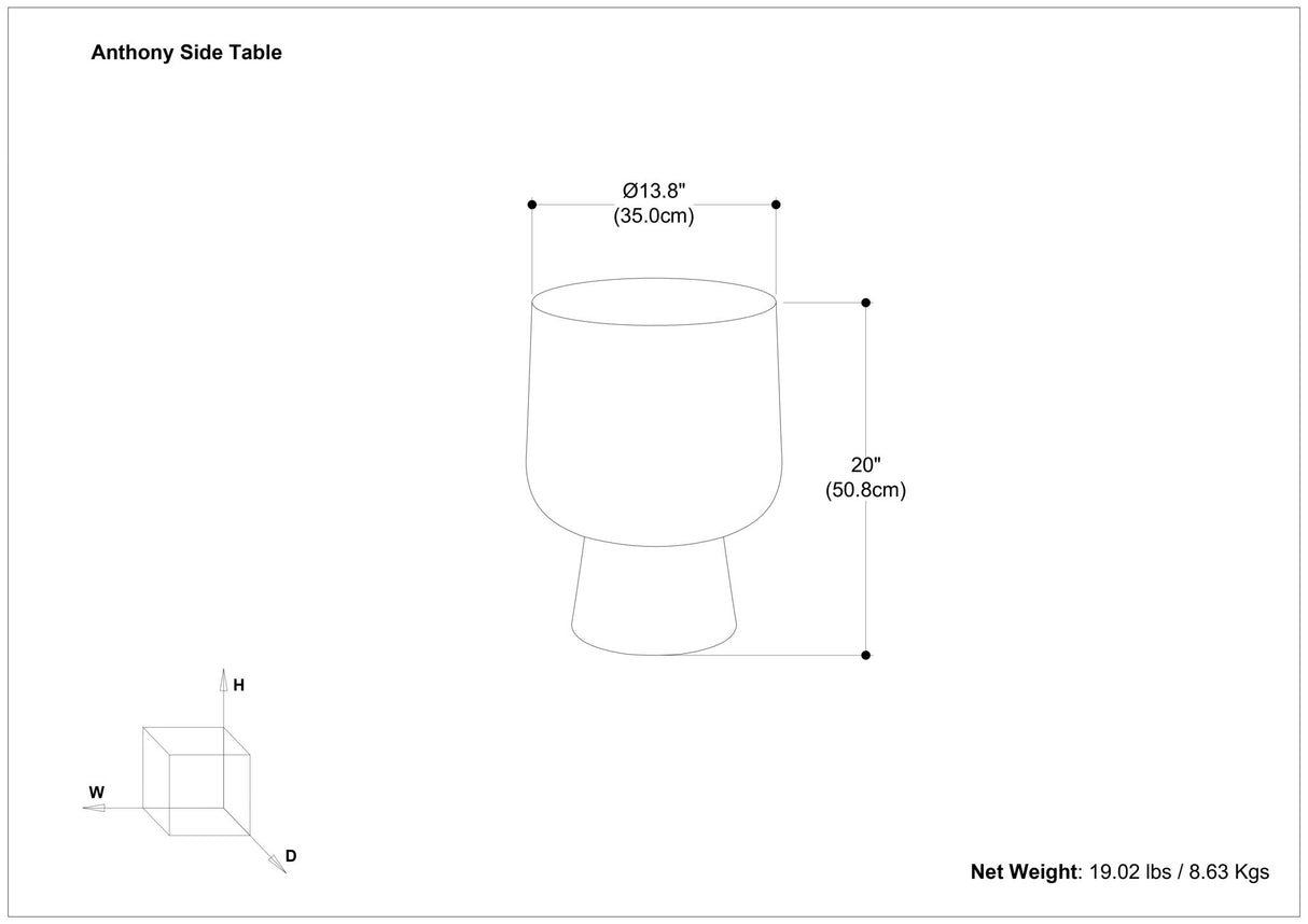 Anthony - Cast Aluminum Side Table - Bronze by Simpli-Home | Bel Furniture