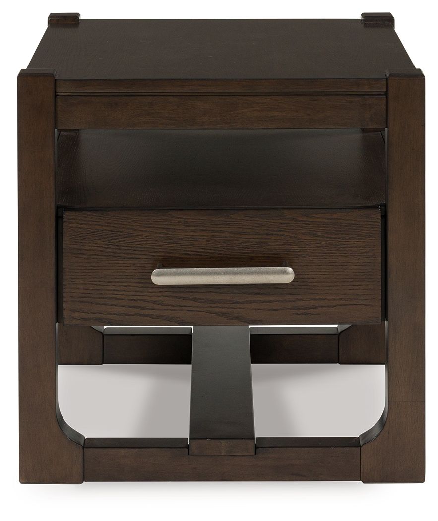 Breckington - Dark Brown - Square End Table by Signature Design by Ashley® | Bel Furniture