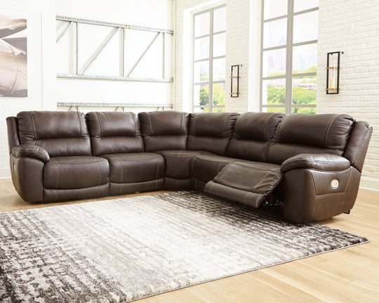 Dunleith - Power Reclining Sectional Dark Brown 5 Pc. Power Reclining Sectional by Signature Design by Ashley® | Bel Furniture