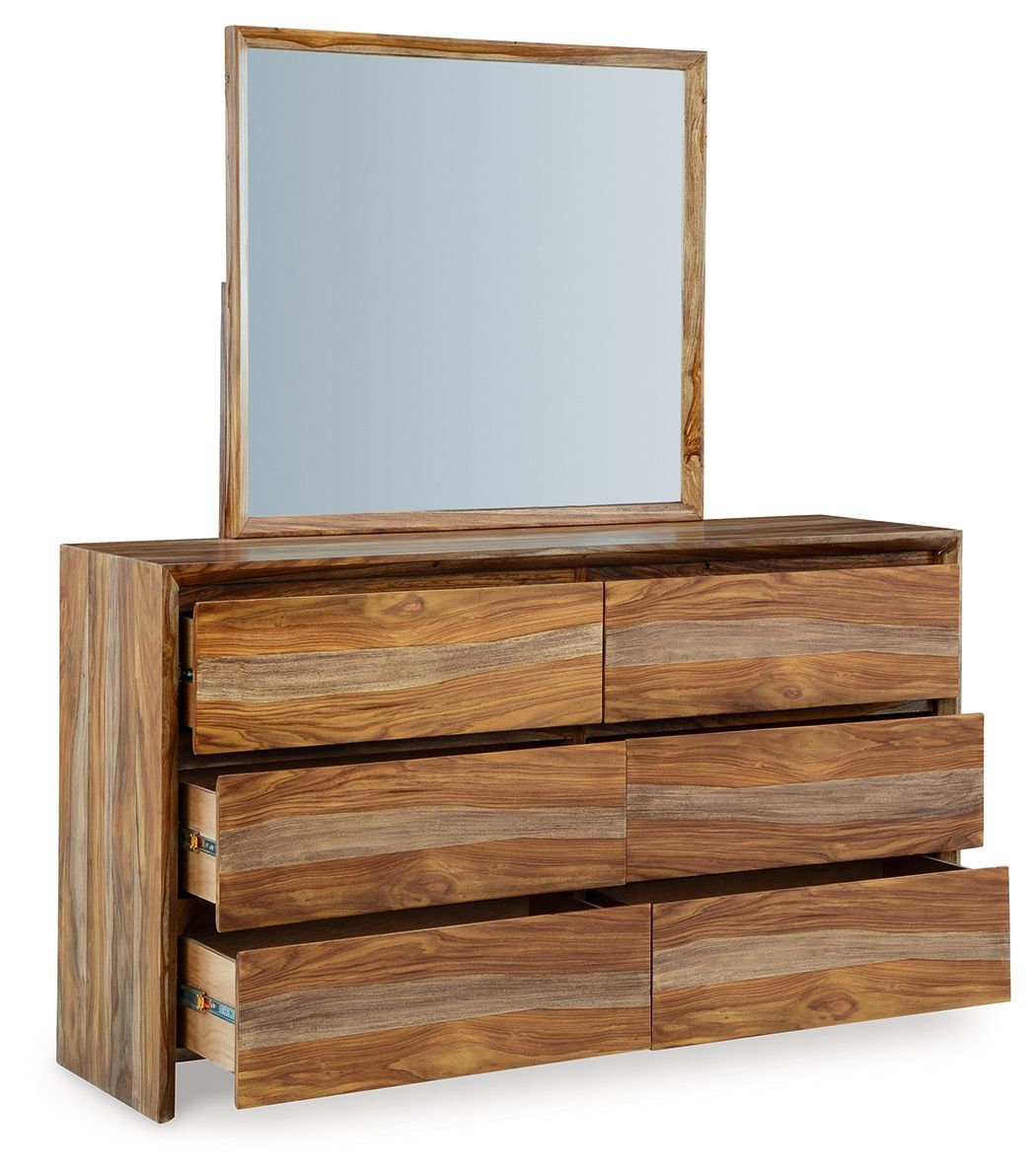 Dressonni - Brown - Dresser And Mirror by Signature Design by Ashley® | Bel Furniture
