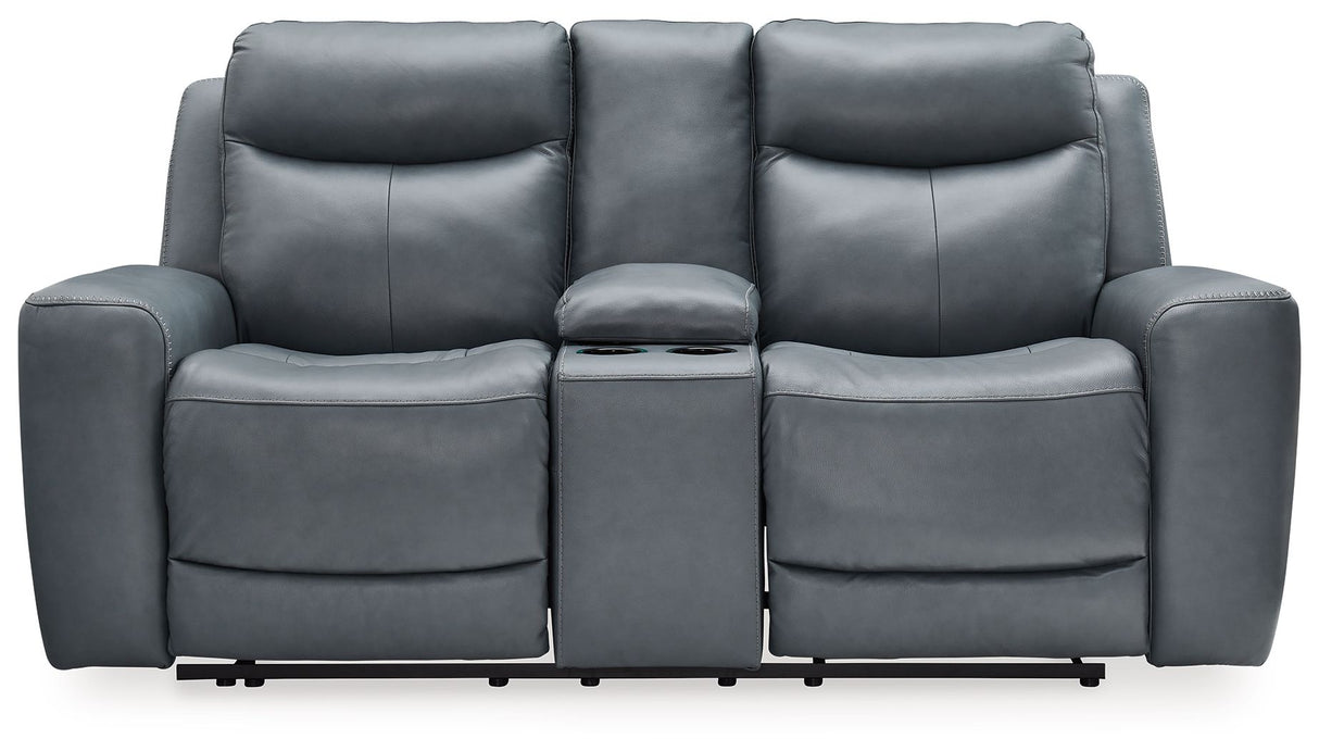 Mindanao - Power Reclining Loveseat With Console /Adj Hdrst by Signature Design by Ashley® | Bel Furniture