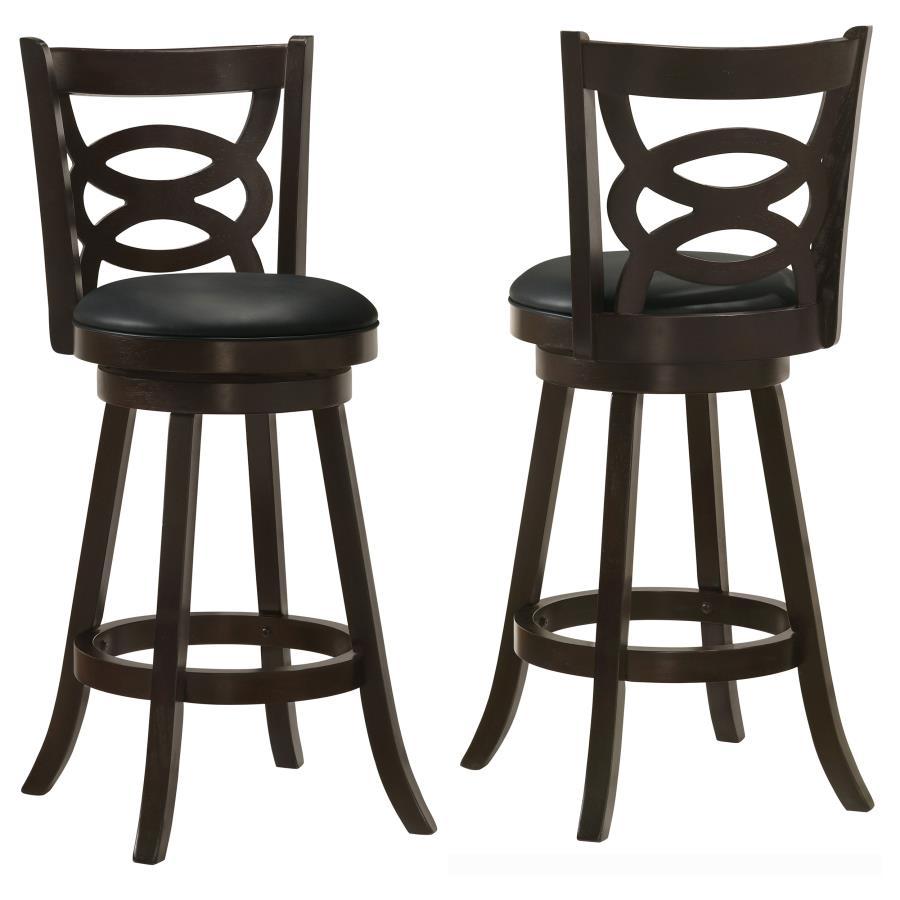 Calecita - Wood Swivel Counter Stool (Set of 2) Dark Brown 17.5"W x 19.25"D x 42"H by CoasterEssence | Bel Furniture