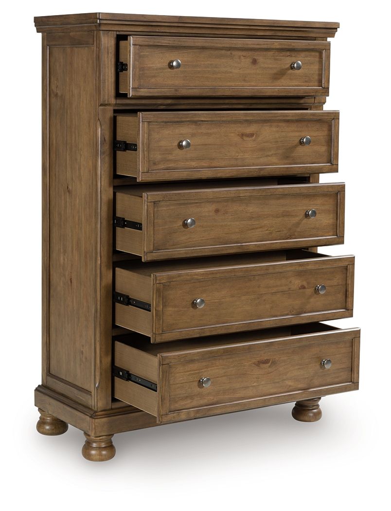 Feddinger - Medium Brown - Five Drawer Chest by Signature Design by Ashley® | Bel Furniture