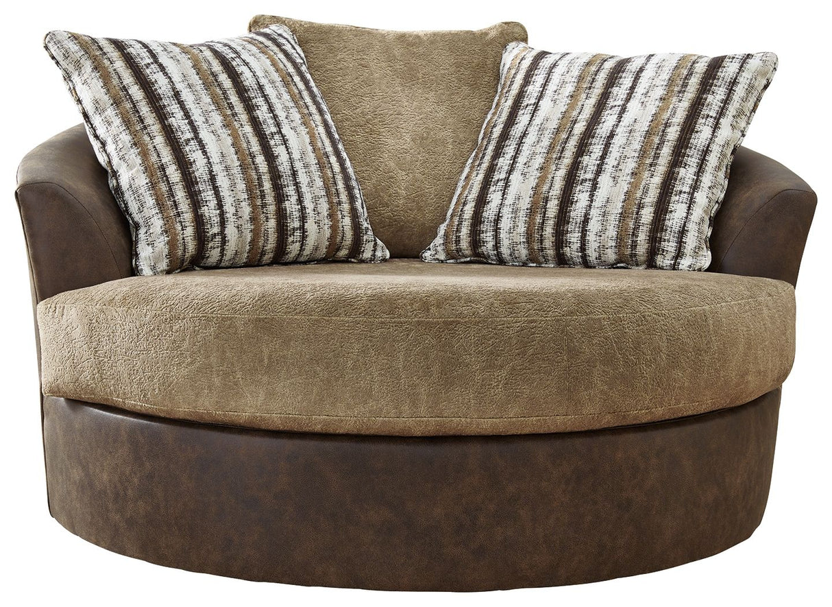 Alesbury - Chocolate - Oversized Swivel Accent Chair by Signature Design by Ashley® | Bel Furniture