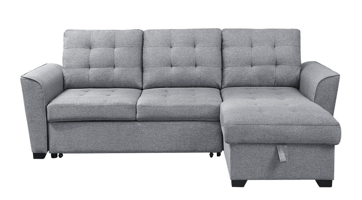 Avery - Sleeper Sectional Sofa With Reversible Storage Chaise - Light Gray by Lilola Home | Bel Furniture