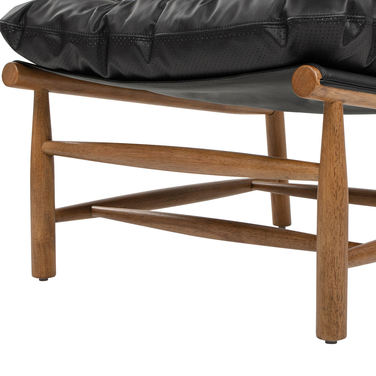 Oxford Leather Mid-Century Modern Accent Chair - Noir Black by Jennifer Taylor Home | Bel Furniture