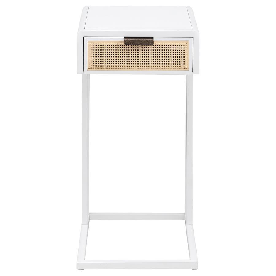 Amherst - 1-Drawer Radio Weave Cane Metal Side Table by Coaster Fine Furniture | Bel Furniture