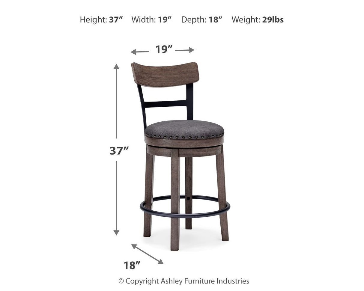 Caitbrook - Gray - UPH Swivel Barstool by Signature Design by Ashley® | Bel Furniture