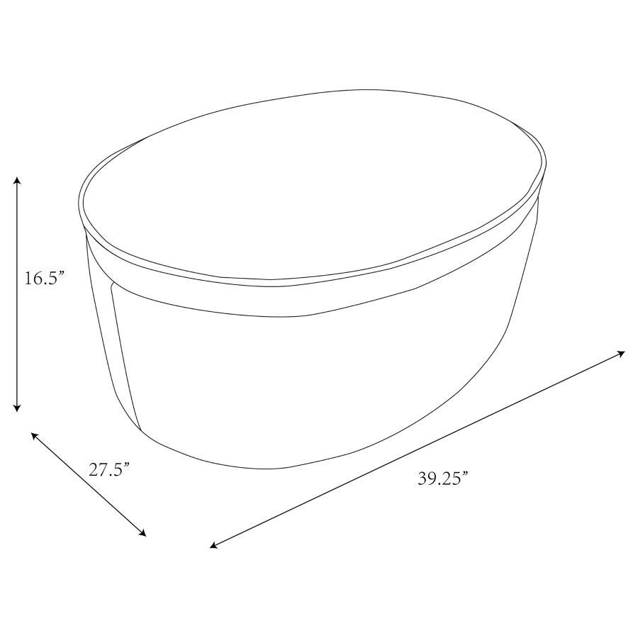 Tomkins - Oval Upholstered Storage Ottoman - Indigo Blue by Coaster Fine Furniture | Bel Furniture