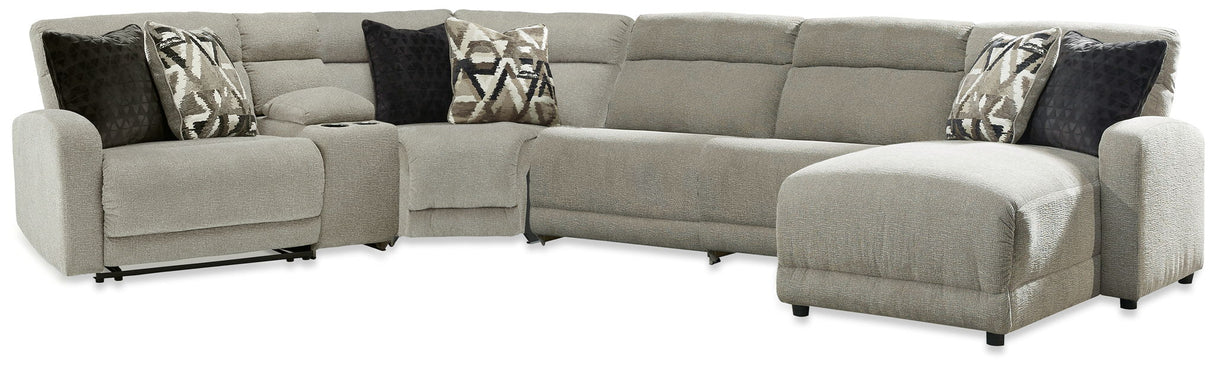 Colleyville - Power Reclining Sectional Beige 6 Pc. Right Arm Facing Chaise Power Reclining Sectional by Signature Design by Ashley® | Bel Furniture