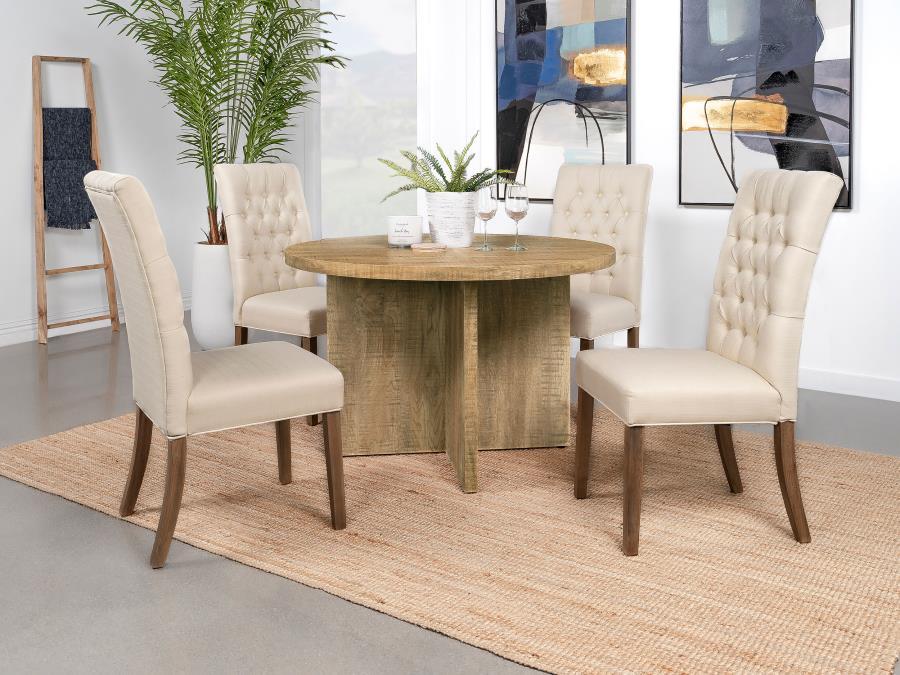 Jamestown - Round Composite Wood Dining Table - Mango by CoasterEveryday | Bel Furniture
