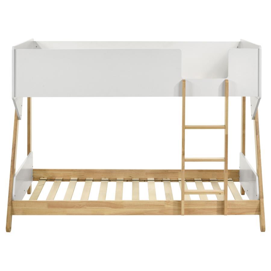 Wyatt - Wood Twin Over Twin Bunk Bed - White And Natural by Coaster Fine Furniture | Bel Furniture