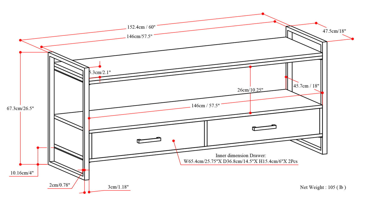 Riverside - TV Media Stand - Natural by Simpli-Home | Bel Furniture