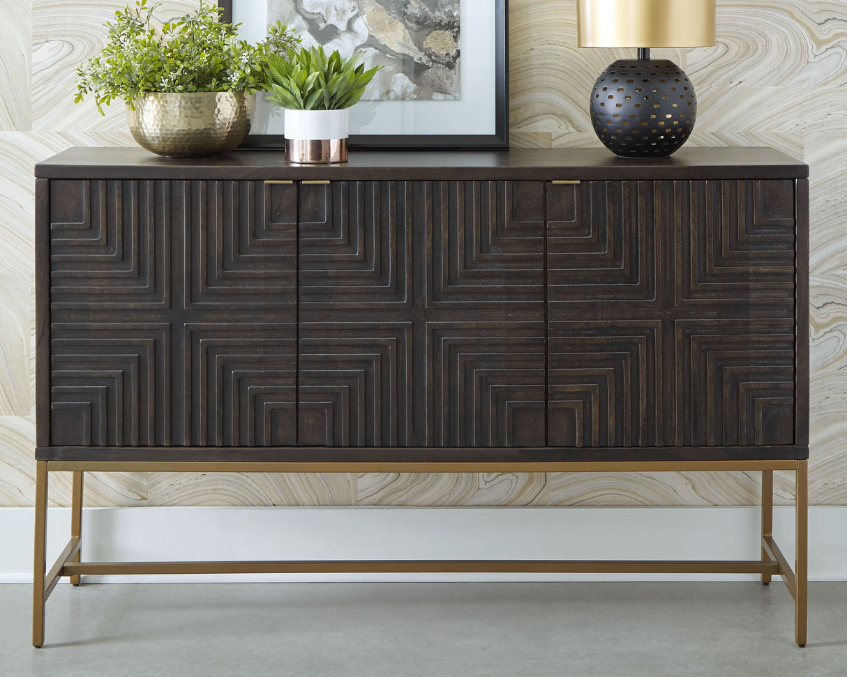Elinmore - Brown / Gold Finish - Accent Cabinet by Signature Design by Ashley® | Bel Furniture