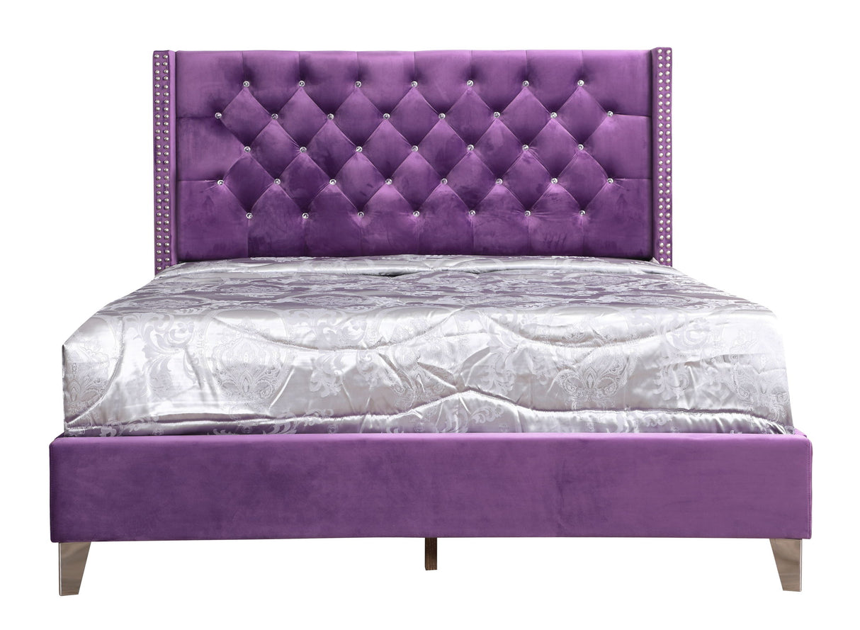Upholstered Nailhead Trim Chic Bed - view 45