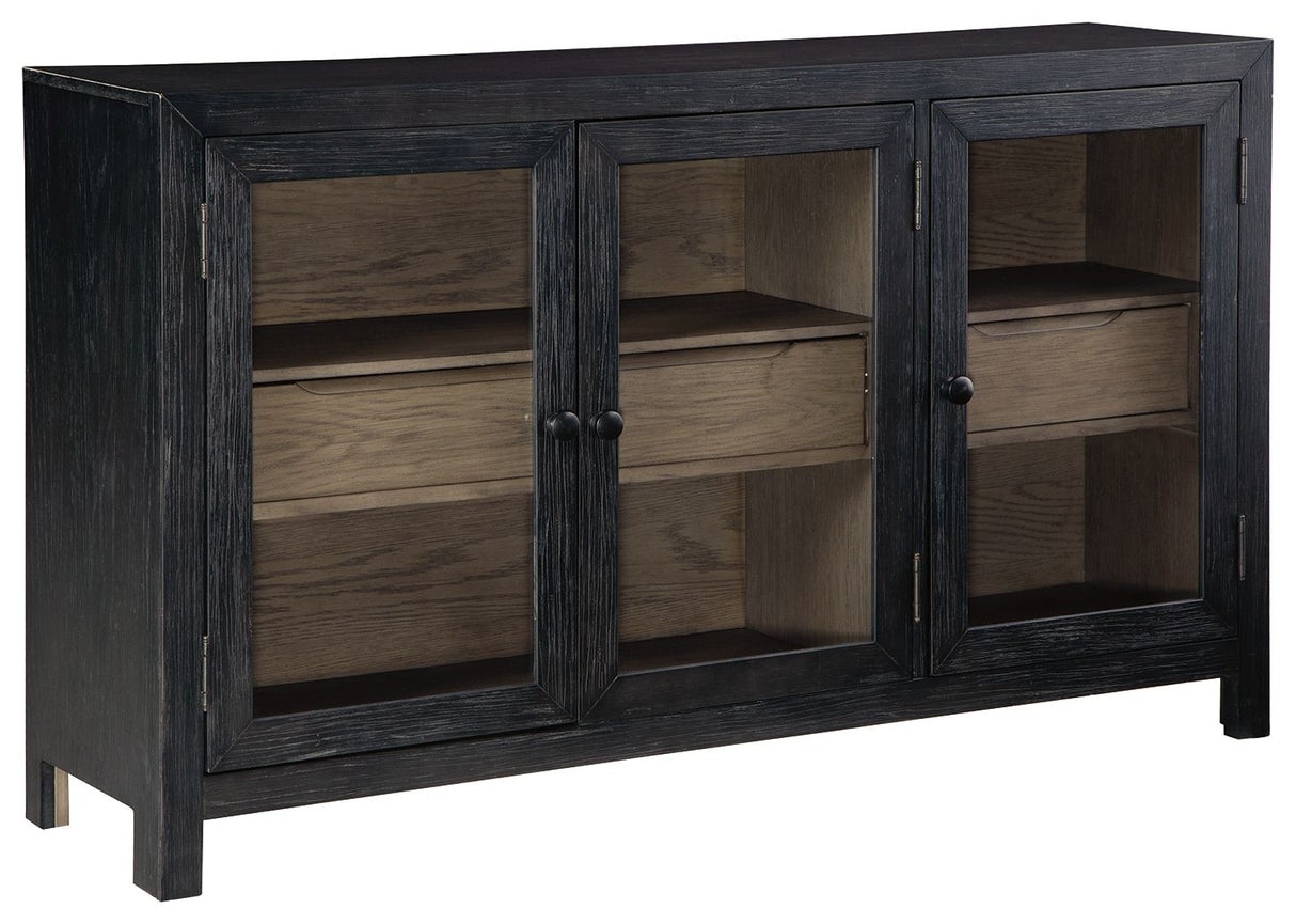 Lenston - Accent Cabinet Dark Gray 3 Doors by Signature Design by Ashley® | Bel Furniture