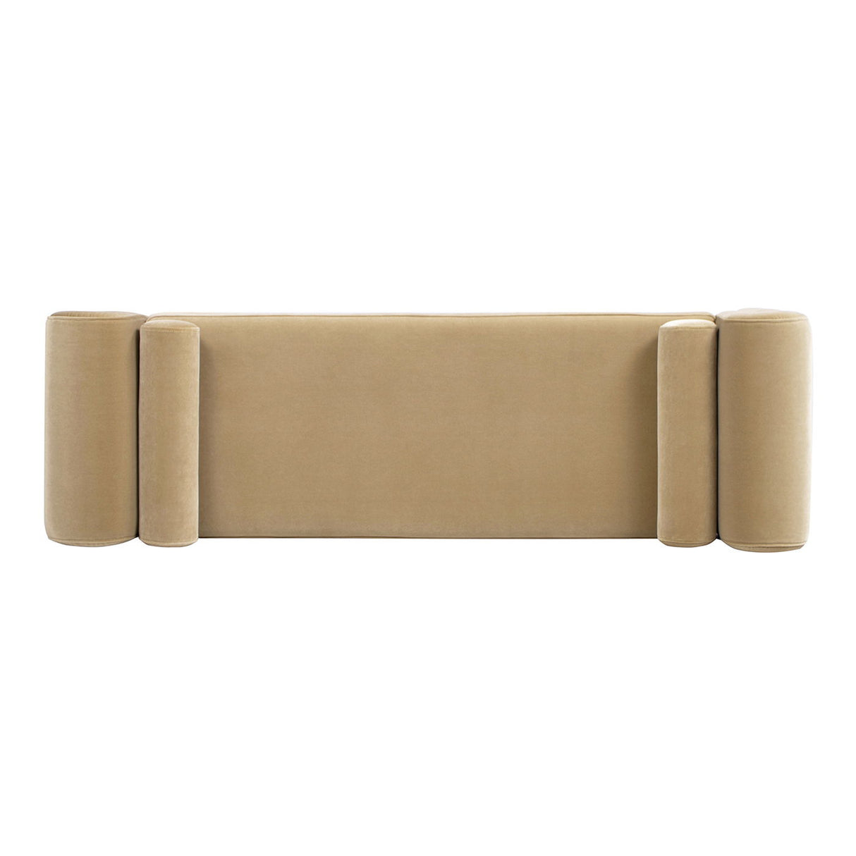 Mason - Arched Arm Bench With Bolster Pillows - Camel Brown Beige by Jennifer Taylor Home | Bel Furniture