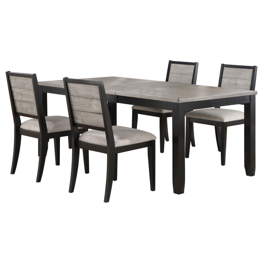 Elodie - Rectangular Extension Leaf Dining Set Dark Gray 5 Pc. Table, 4 Chairs by Coaster Fine Furniture | Bel Furniture