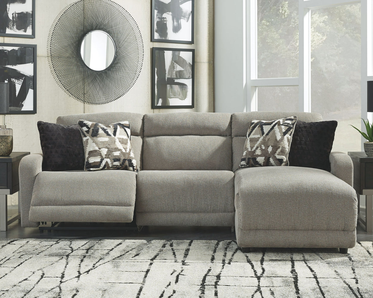 Colleyville - Power Reclining Sectional Beige 3 Pc. Power Reclining Sectional with RAF Power Chaise by Signature Design by Ashley® | Bel Furniture