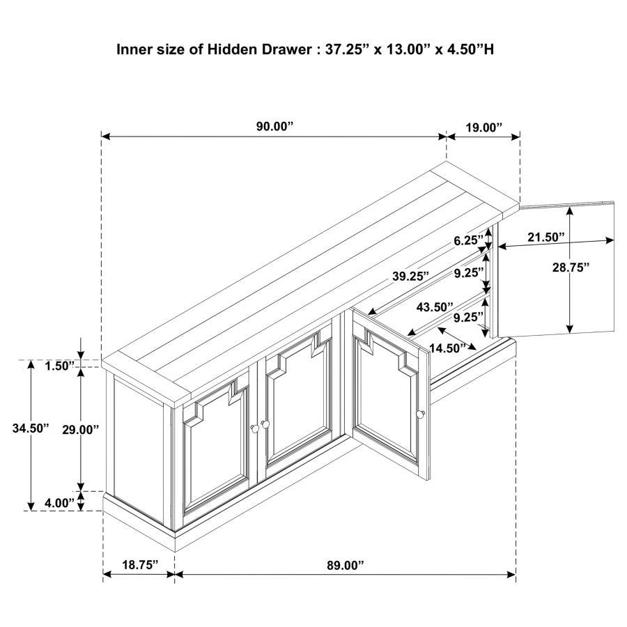 Florence - 4 Door Dining Sideboard Buffet by Coaster Fine Furniture | Bel Furniture
