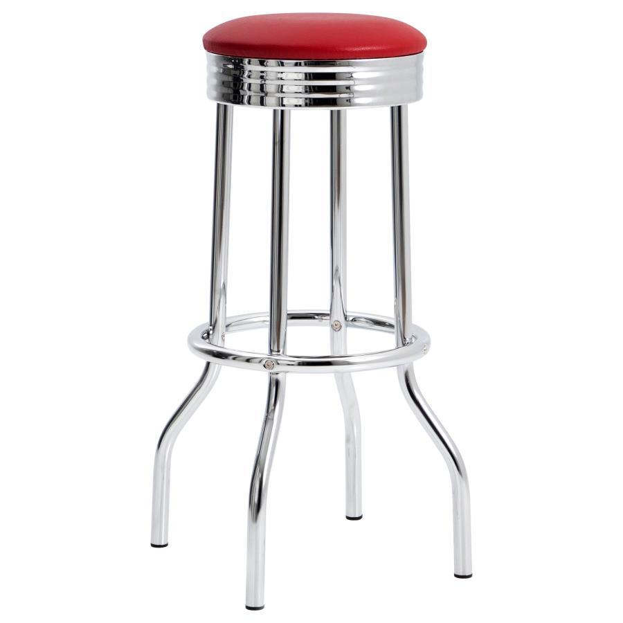 Retro - Upholstered Metal Swivel Bar Stool (Set of 2) by CoasterEveryday | Bel Furniture