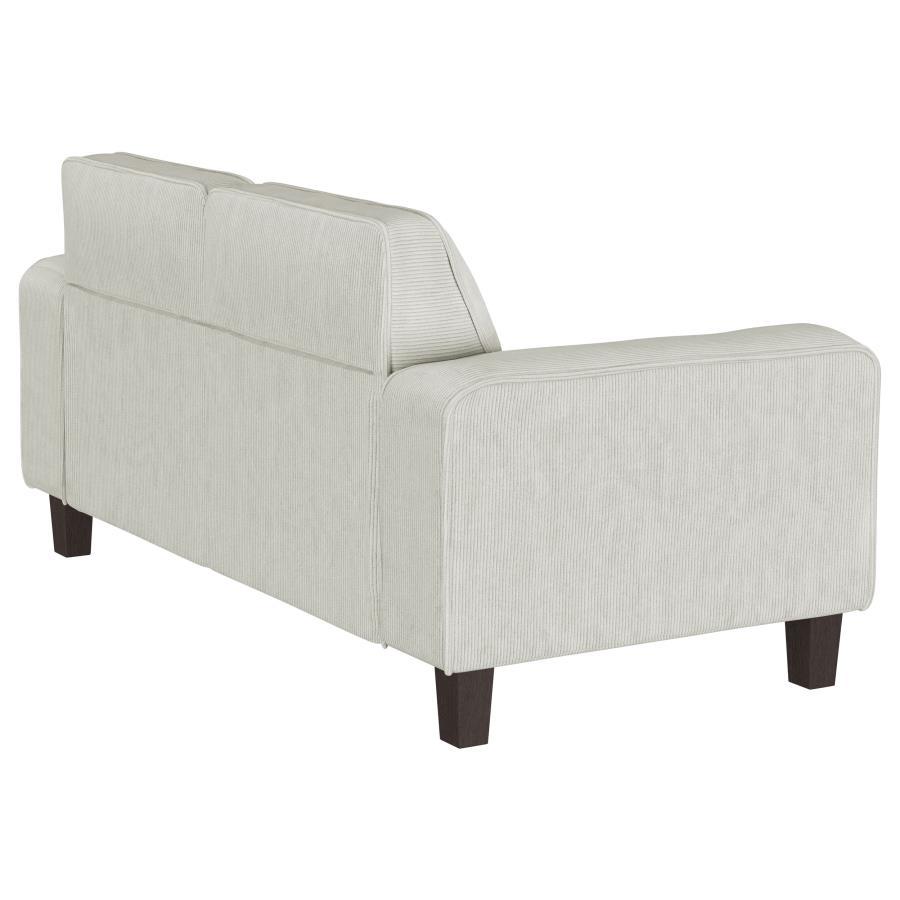 Deerhurst - Upholstered Track Arm Tufted Loveseat - Greige by Coaster Fine Furniture | Bel Furniture